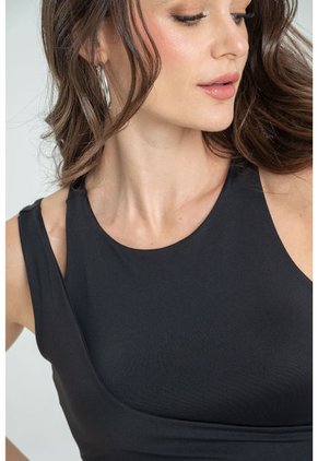 Top Francesca Negro Ragged Pf13120753