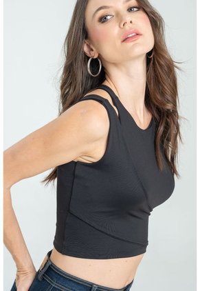 Top Francesca Negro Ragged Pf13120753