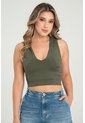 Crop Top Capucha Verde Ragged Pf31122311 de Ragged