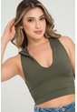 Crop Top Capucha Verde Ragged Pf31122311 de Ragged