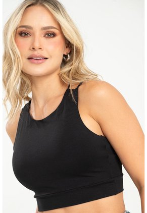 Crop Top Lhindy Negro Ragged Pf31122315