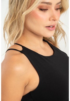 Crop Top Lhindy Negro Ragged Pf31122315