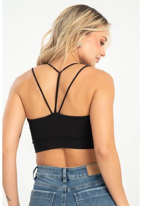 Crop Top Lhindy Negro Ragged Pf31122315