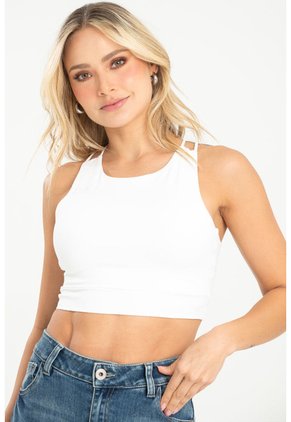 Crop Top Lhindy Blanco Ragged Pf31122315