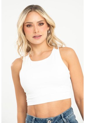 Crop Top Lhindy Blanco Ragged Pf31122315