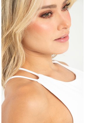 Crop Top Lhindy Blanco Ragged Pf31122315