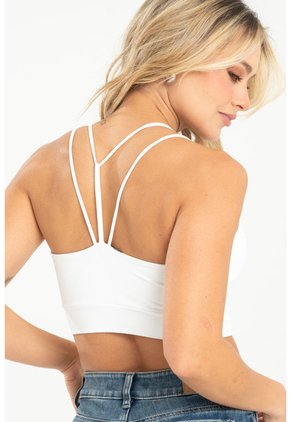 Crop Top Lhindy Blanco Ragged Pf31122315
