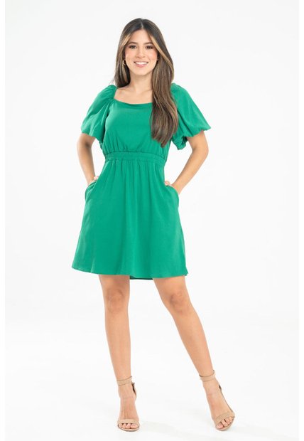 Vestido Corto Hartoon Verde Ragged Pf31511473