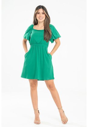 Vestido Corto Hartoon Verde Ragged Pf31511473