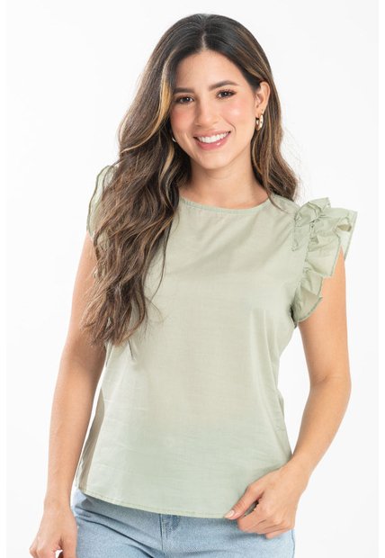 Blusa Vainilla Verde Ragged Pf31113535