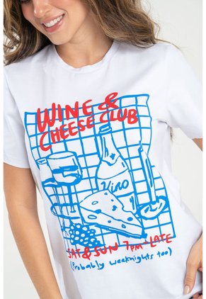 Camiseta Wine Blanco Ragged Pf31122319