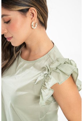 Blusa Vainilla Verde Ragged Pf31113535