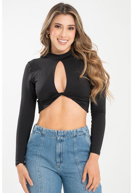 Crop Top Beanie Negro Ragged Pf31122310