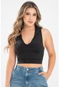 Crop Top Capucha Negro Ragged Pf31122311 de Ragged