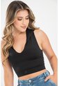 Crop Top Capucha Negro Ragged Pf31122311 de Ragged