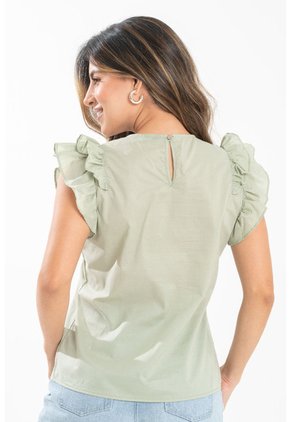 Blusa Vainilla Verde Ragged Pf31113535