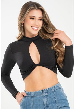 Crop Top Beanie Negro Ragged Pf31122310
