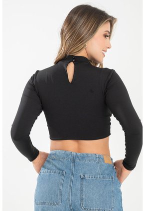 Crop Top Beanie Negro Ragged Pf31122310