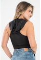 Crop Top Capucha Negro Ragged Pf31122311 de Ragged