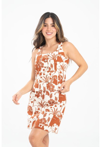 Falda Corta Gather Café Ragged Pf31320355