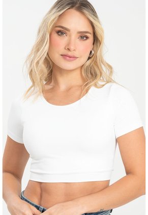 Crop Top Dhede Blanco Ragged Pf31122326