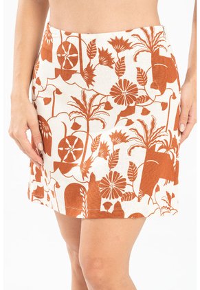 Falda Corta Gather Café Ragged Pf31320355