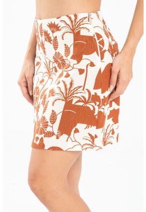 Falda Corta Gather Café Ragged Pf31320355