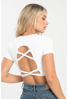 Crop Top Dhede Blanco Ragged Pf31122326
