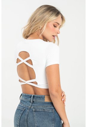 Crop Top Dhede Blanco Ragged Pf31122326