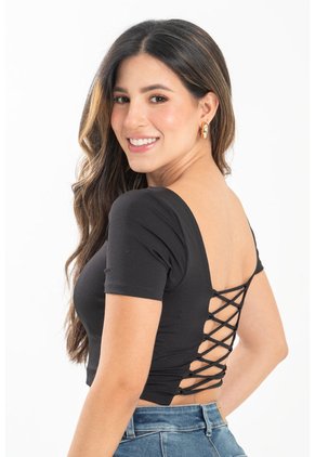Top Canarias Negro Ragged Pf31122309