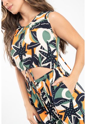 Vestido Largo Crescent Verde Ragged Pf31511468