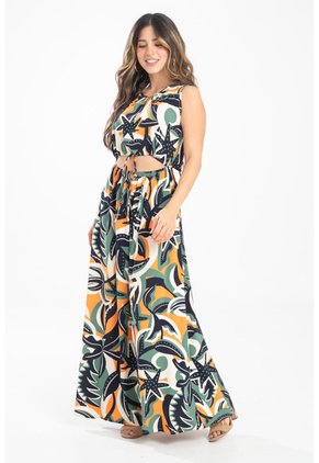 Vestido Largo Crescent Verde Ragged Pf31511468