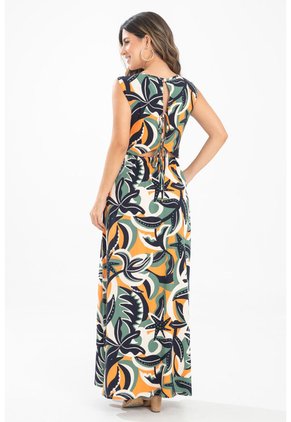 Vestido Largo Crescent Verde Ragged Pf31511468