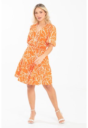 Vestido Teodora Naranja Ragged Pf31511478