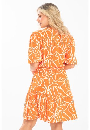 Vestido Teodora Naranja Ragged Pf31511478