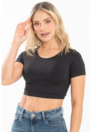 Crop Top Dhede Negro Ragged Pf31122326