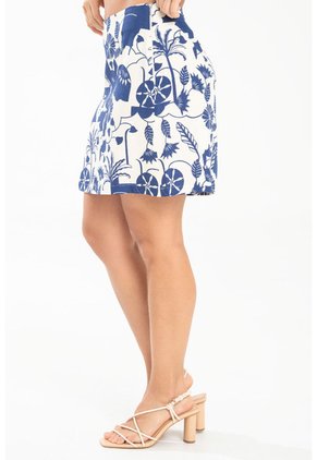 Falda Corta Gather Azul Ragged Pf31320355
