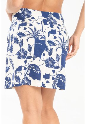 Falda Corta Gather Azul Ragged Pf31320355
