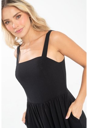 Vestido Midi Western Negro Ragged Pf31511506