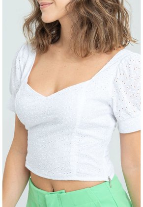 Blusa Ojalillo Jane Blanco Ragged Pf11112701