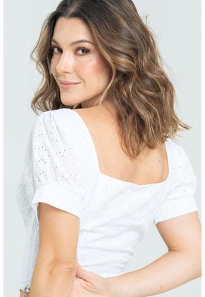 Blusa Ojalillo Jane Blanco Ragged Pf11112701