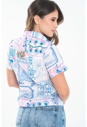 Camisa Dolce Azul Ragged Pf31113661