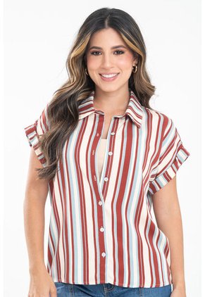 Blusa Rayas Mix Rojo Ragged Pf31113608
