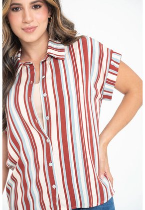 Blusa Rayas Mix Rojo Ragged Pf31113608