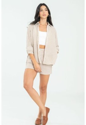 Short Rayas Beige Ragged Pf11340151