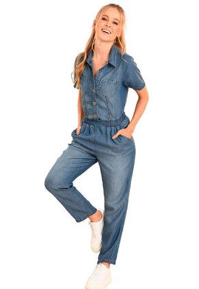 Enterizo Tencel Azul Ragged Pf51530018