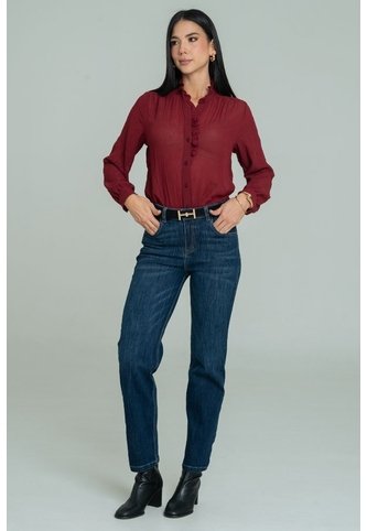 Jeans Mom Spicy Azul Ragged Pf21350081 Ragged