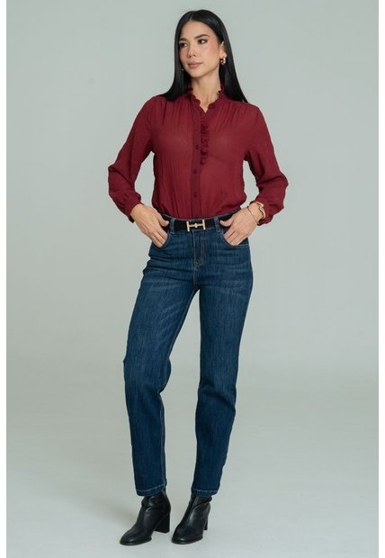 Jeans Mom Spicy Azul Ragged Pf21350081