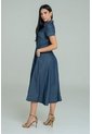 Vestido Burdeos Pespuntes Azul Ragged Pf21510020 de Ragged