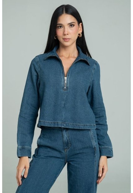 Chaqueta Denim Cierre Azul Ragged Pf21130022